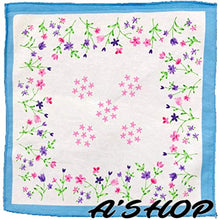 Load image into Gallery viewer, A&#39;SHOP Women&#39;s, Girl&#39;s and Kid&#39;s Cotton Floral Printed Handkerchief, (Green and Purple) - Set of 12
