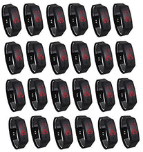 Load image into Gallery viewer, Pappi-Haunt Unisex Black Button LED - Set of 24 - Jumbo Combo- Digital Rubber Jelly Slim Silicone Sports Watch
