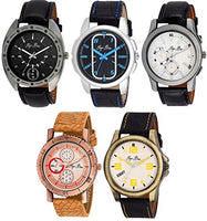 Pappi-Haunt - Pack of 5 - Casual Analog Wrist Watch for Boys, Men