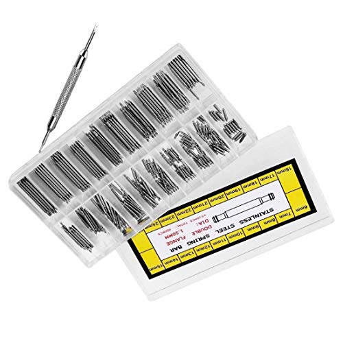 DIY Crafts Combo Set 400pcs Professional Watch Band Stainless Steel Spring Bars Link Pins with Remover Repair Tool, 6mm-25mm. (Pack of 1 Pc, Watch Repair Tool Kit)