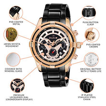 Load image into Gallery viewer, DUKE Chronograph Men&#39;s Watch (Rose Gold Dial, Black Colored Strap)
