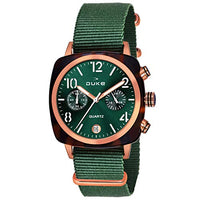 Duke Stylish Square Dial Nylon Strap Chronograph Green Wrist Watch for Woman and Girls (DK9002CRW01S)