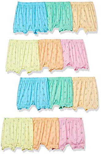 Elk Baby Boy's and Baby Girl's Cotton Printed Drawer Innerwear Underwear Bloomer (Multicolour, 6-12 Months) - Pack of 12